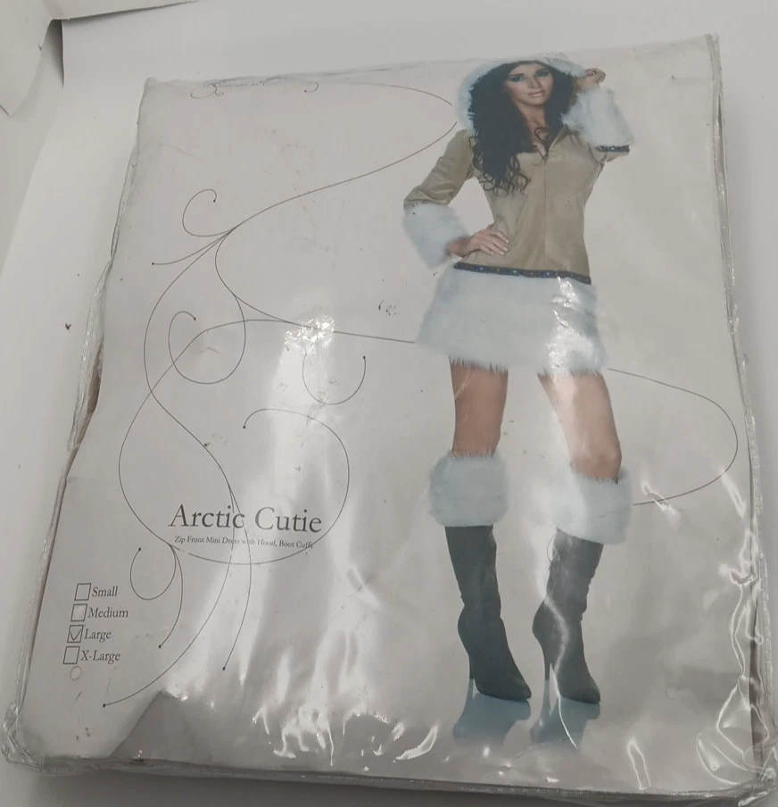 Mini Vestido "Artic Cutie" Sexy Mujer Invierno Navidad Disfraz Grande Cremallera Frontal Foto 4 de 4