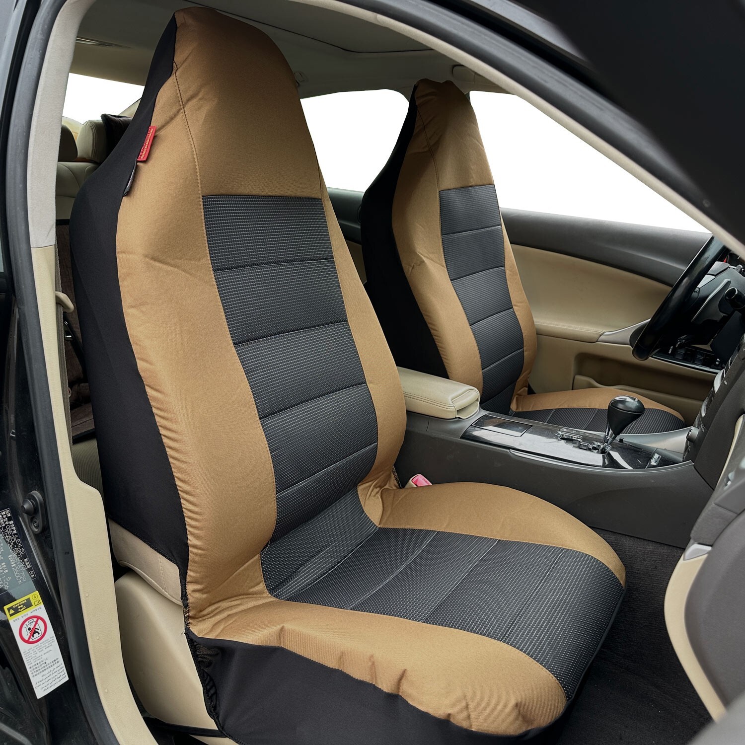 Tan Black Canvas Seat Covers for 2020 2022 Isuzu DMAX Dmax Single