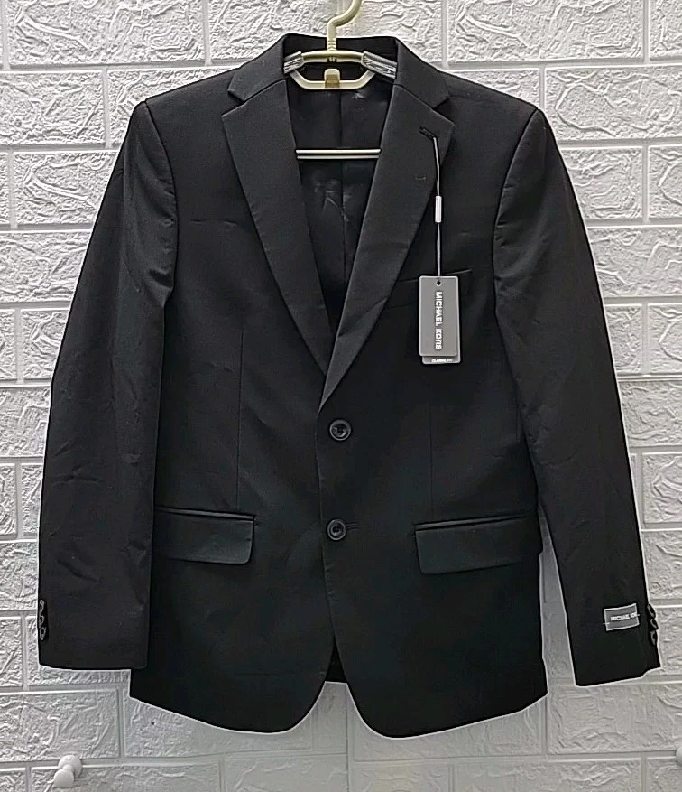 New Michael Kors Comfort Stretch Classic Fit Suit Jacket Blazer Black Sz 14 Reg