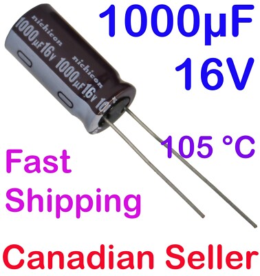 Lot of 2/5/10pcs 1000uF 16V 10x20mm 105C Nichicon PW For TV AUDIO AMPLIFIER