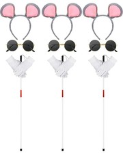 Liitrsh 12 Pcs Mouse Costume Accessories Set Mouse Headbands Round Sunglasses