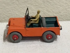 Vintage DINKY TOYS #340 Orange Land Rover with Driver by Meccano Ltd.
