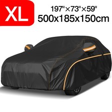 Black Full Car Cover Waterproof Outdoor Dust Sun Uv Protection For Sedan Coupe