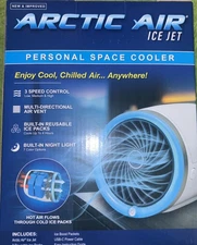 Arctic Air Ice Jet Portable Air Cooler 3-Speed Personal Space Fan NEW Quiet USB