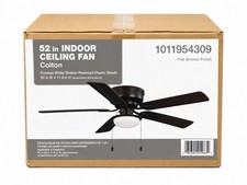 Colton 52 In. Indoor Flat Bronze Low Profile Ceiling Fan