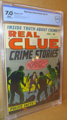 Real Clue Crime Stories V6 #4 CBCS 7.0✔ NONE CGC GRADED! 1951 Bums vs Mobster VF - Picture 5 of 8