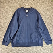 NFL Team Apparel Windbreaker Mens XL Long Sleeve Pullover Side Zip Pockets Blue