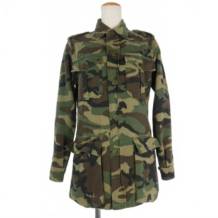 SAINT LAURENT (YSL) Giacca militare mimetica ricamata Saint Laurent Paris taglia XS made in jacket