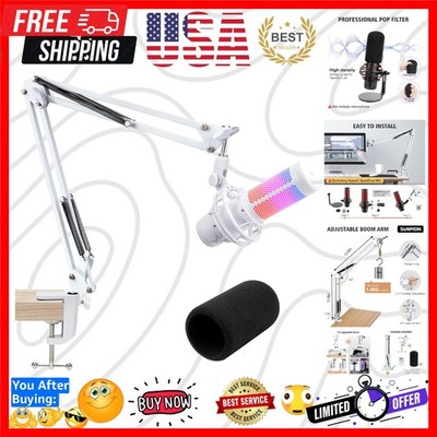 For HyperX QuadCast S White Boom Arm - White Mic Arm Compatible with Hyper x ...