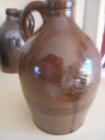 3 Antique Brown Glaze Crocks Whiskey with Finger Handle -  No Chips — photo 10