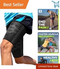 Thigh Compression Sleeves Pair Breathable Support for Running Hamstring Quadr...