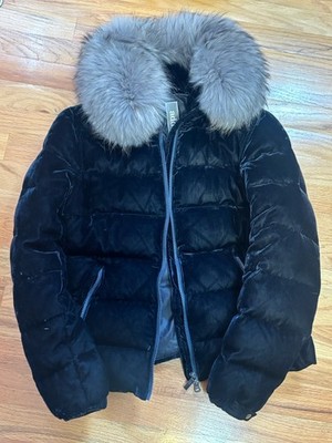 Add Down Velvet Puffer Jacket Genuine Raccoon Fur