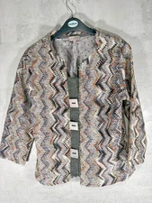 M&S Aztec Lightweight Knitted Jacket Rainbow Threaded Sparkle Per Una Size 12