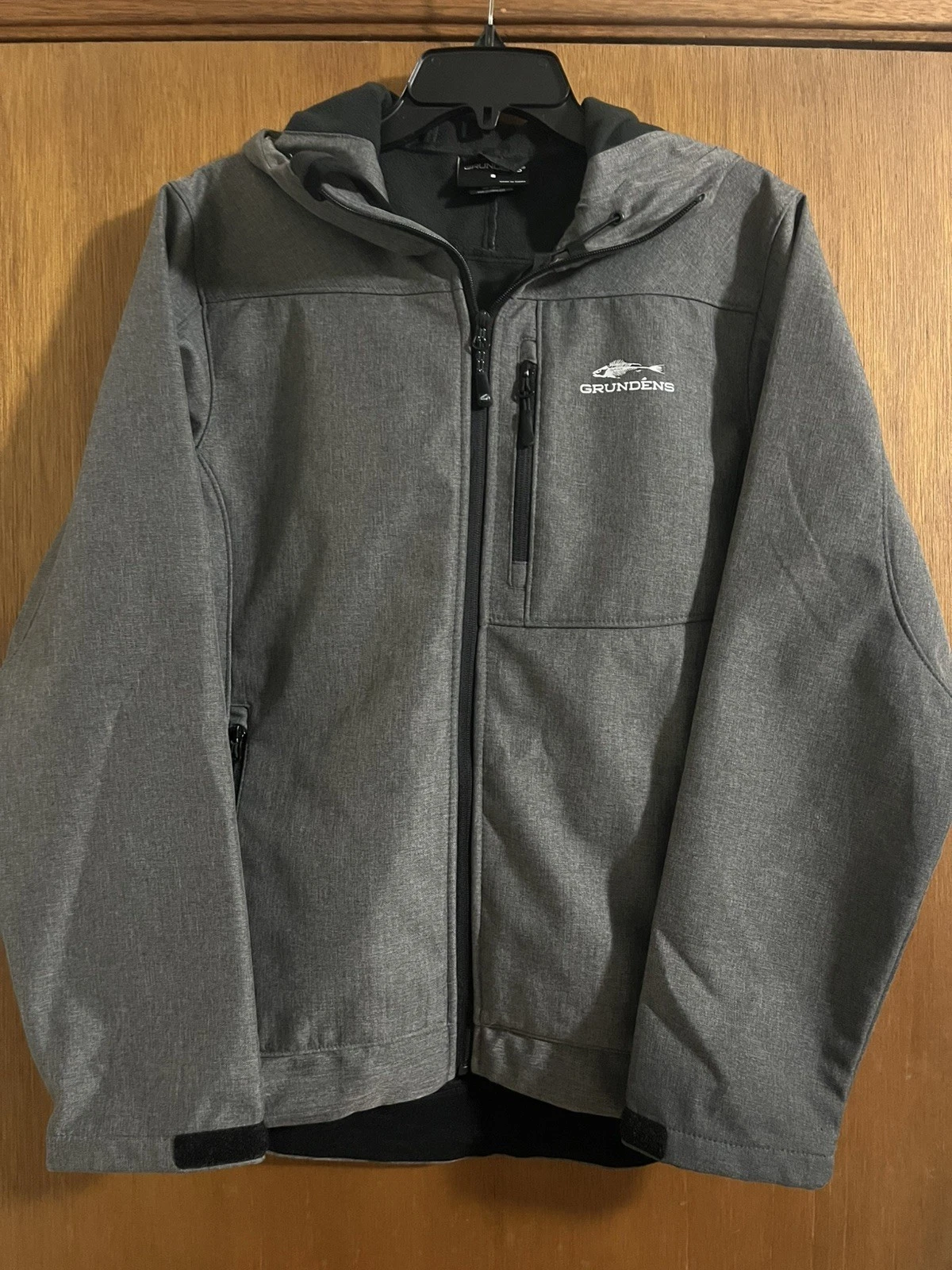 Grundens Hooded Rain Jacket Fishing Grey Waterproof Small
