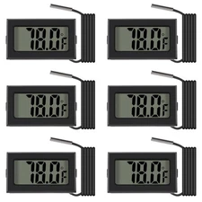 Black Digital LCD Thermometer Temperature Monitor with External Probe for Fri...