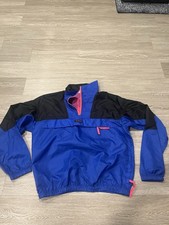 Vintage 90s Columbia Mens M 1/4 Zip Anorak Jacket Radial Sleeve Colorful Neon