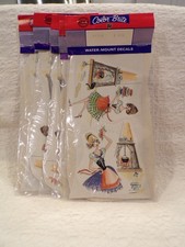 Vintage In Package Color Brite Water Mount Decals 1950S 1960S WOMEN KITCHEN CHEF