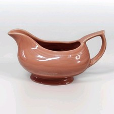 Rose Pink Gravy Boat Sauce Boat Unmarked Concentric Circles