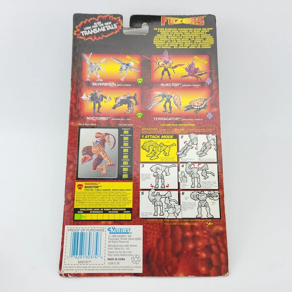 Transformers Bantor Completo Beast Wars Fuzors Básico Con Tarjetero y Burbuja Foto 3 de 4
