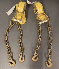 2 Boxer 2" X 27' Heavy-Duty Ratchet Straps w/ Chain Ends & G70 Forged Grab Hooks