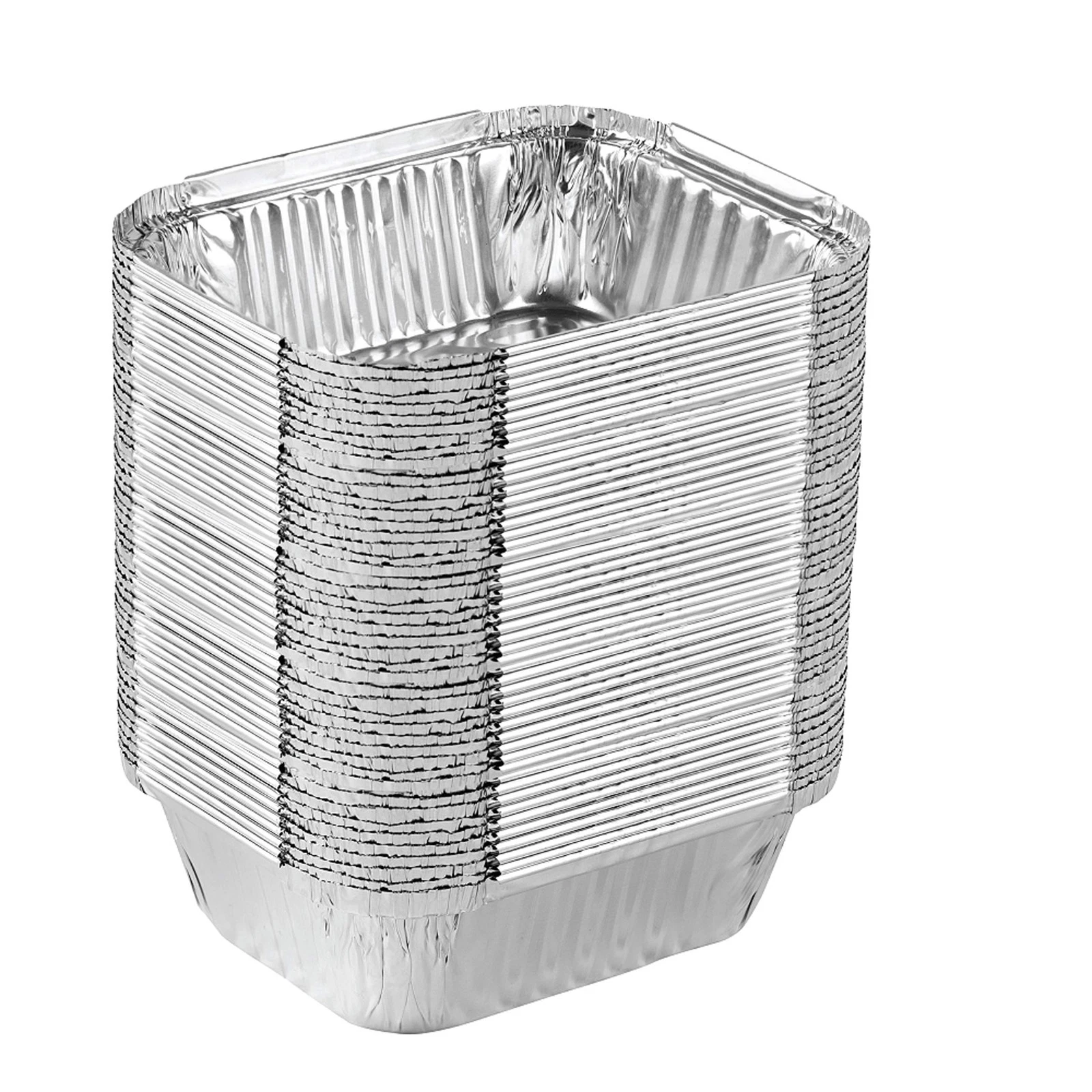 PLASTICPRO Disposable 1 LB Aluminum Takeout Tin Foil Baking Pans 1 LB, Silver