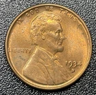 1934-D Lincoln Wheat Cent 1c Uncirculated Obverse Red Luster Toned Reverse
