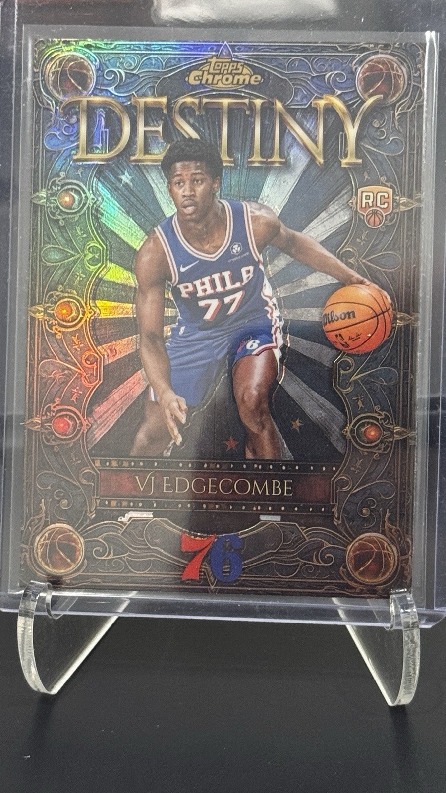 2025-26 Topps Chrome Basketball VJ Edgecombe RC Destiny Refractor