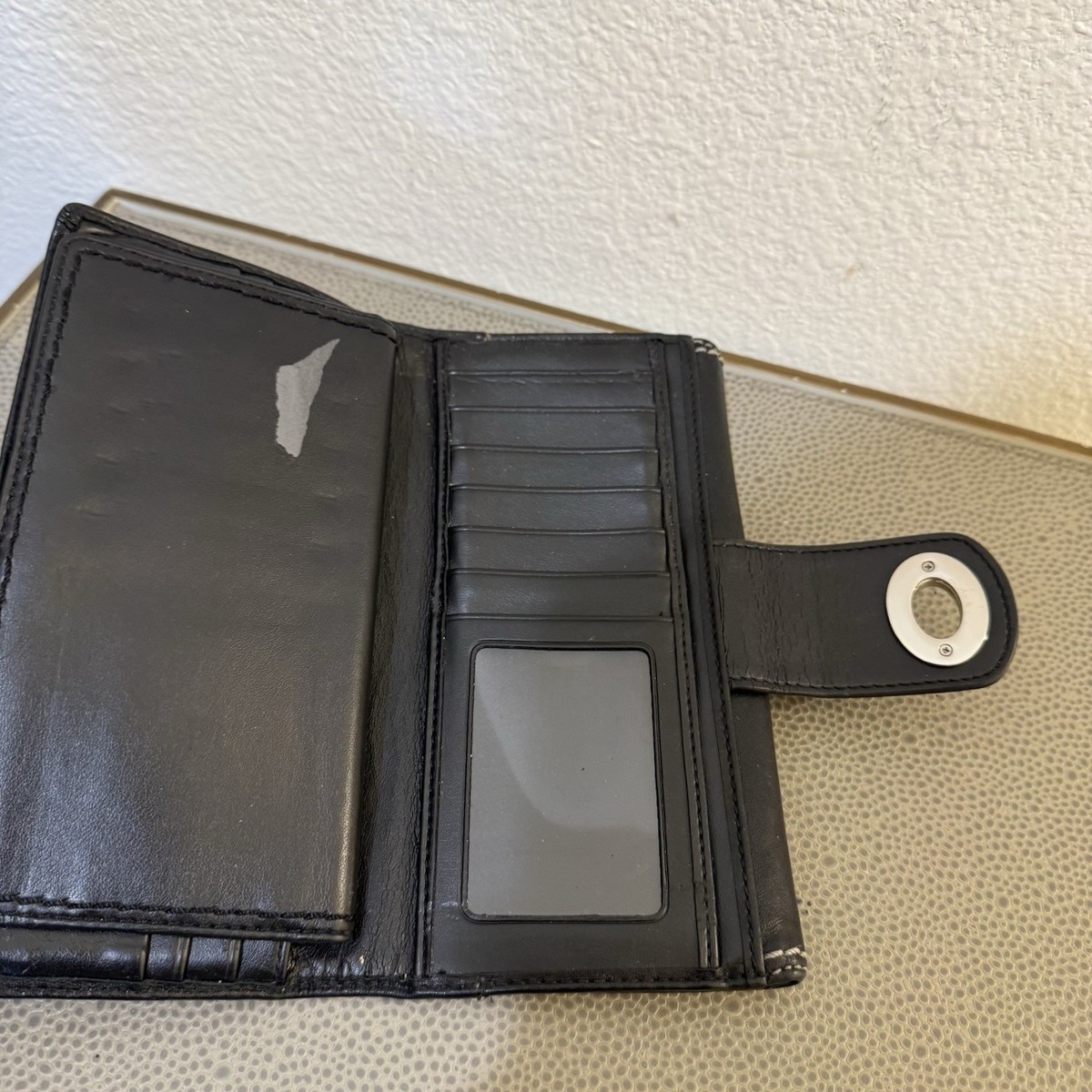 Coach Vintage 2000s Y2K Hampton Turnlock Black Leather Wallet 