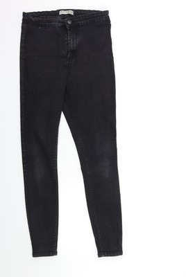 Denim & Co. Damen Schwarz Denim Skinny Jeans Größe 14 L30 in