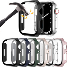 6 Pack Hard PC Case with Tempered Glass Screen Protector for Apple Watch 44Mm SE