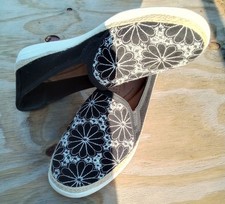 12 Clarks Women's Shoes 12m Black Canvas Slip On Espadrille Flats Elaina Harbor