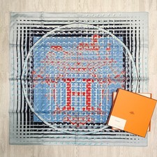 Unused HERMES Carre 90 24 FAUBOURG SECONDE GINZA Limited Silk Scarf US duty free