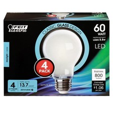 Feit Electric A1960950CAFIL4 8.8W 800 Lumens 5000K LED Light Bulb Pack of 6