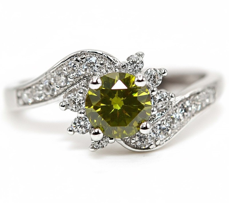 1CT Peridot 925 Solid Sterling Silver Ring Jewelry Sz 7 NF1-1