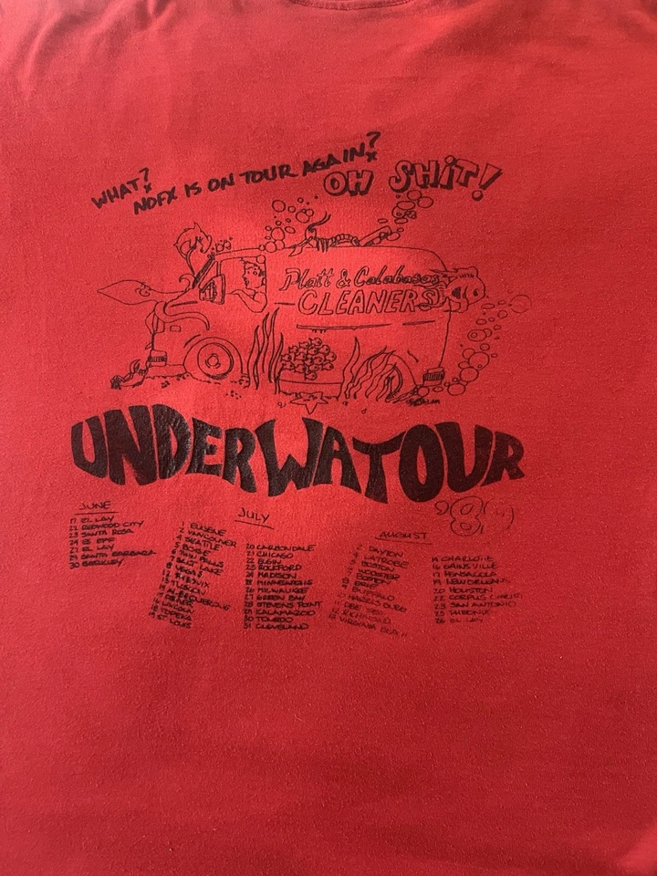 Camisa De Colección NOFX 1989 Gira Pantalla Estrellas Original Punk Rara Foto 4 de 4