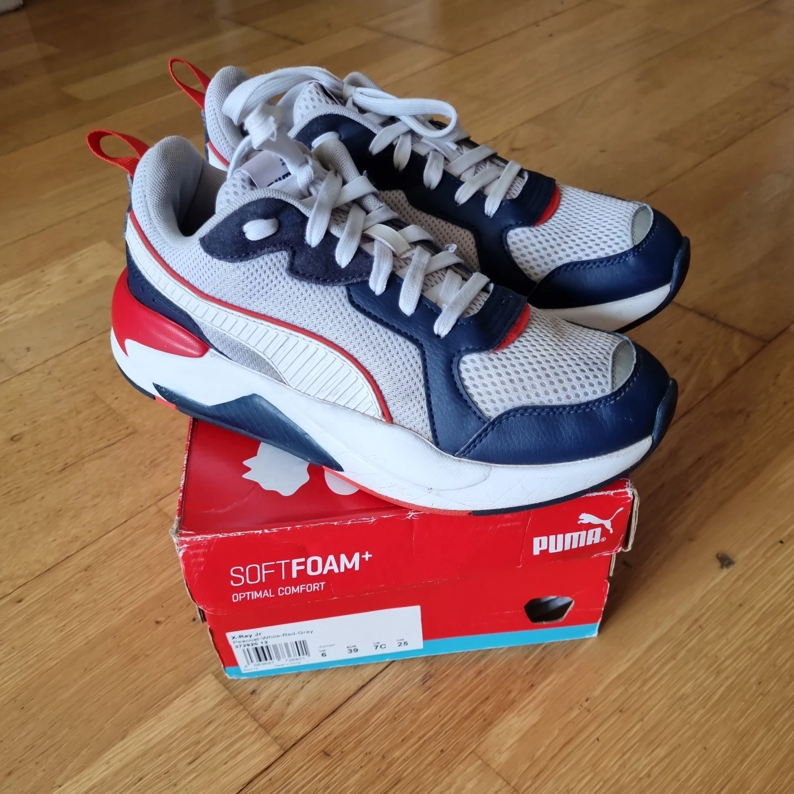 Scarpe da ginnastica PUMA X Ray Peacoat Bianco Rosso Grigio