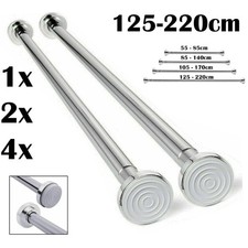 Heavy Duty Telescopic Shower Curtain Pole Extendable Rail Rod Bath Door Window