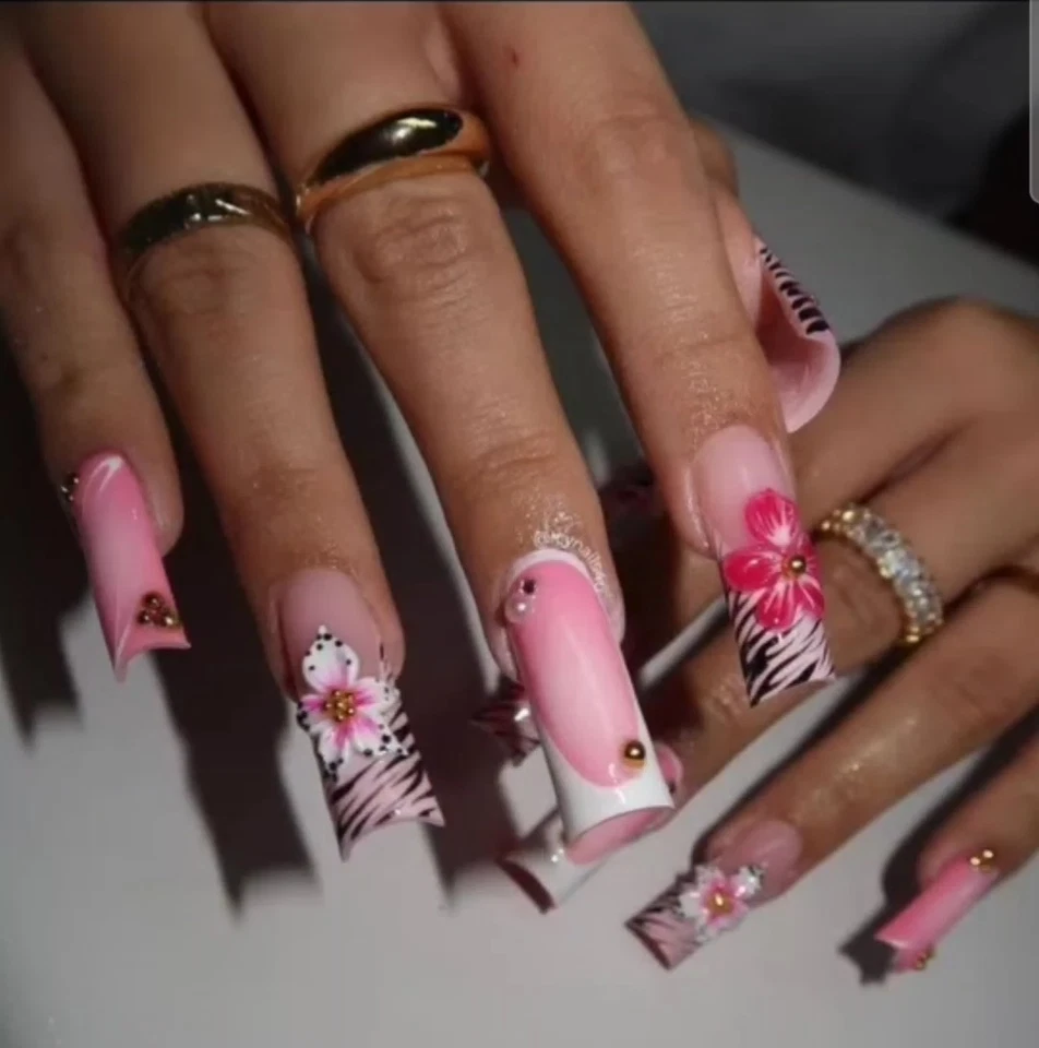 Dijes para arte en uñas joyería resina rosa flor moño-30 un. Foto 4 de 4