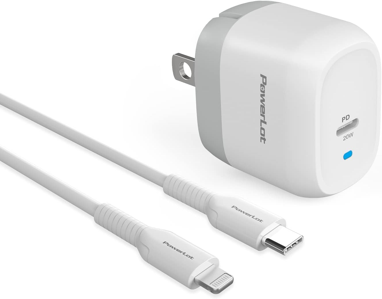 MFi Certified 20W USB-C Fast Wall Charger Block for iPhone - Foldable PD Gan Tech