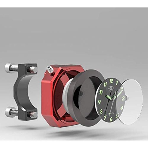 Waterproof 7/8 to 1 1/8 Handlebar Luminous Motorcycle Clock Silver - Picture 3 of 9