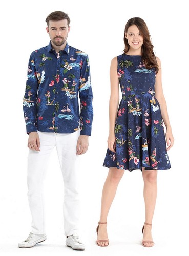 Long Sleeve Shirt Hawaiian Navy | eBay