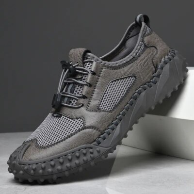 Cow Suede Sneakers Men's Loafers Shoes Breathable Soft Hiking Shoes Casual Shoes