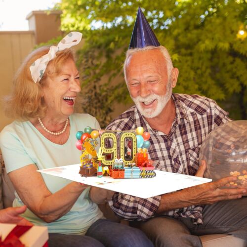 OLOSONG 90th Birthday Card for Men Women Funny 3D Pop Up 90th Birthday Gifts ... - Picture 6 of 7
