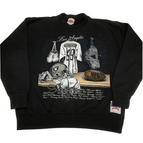 VTG Nutmeg Mills LA Raiders NFL Sweatshirt Medium 1990s Made USA Vegas Oakland