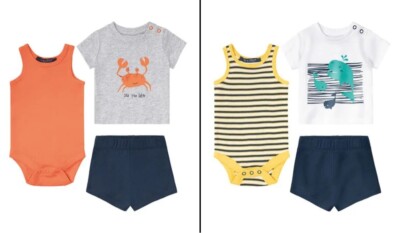lupilu Baby Sommerset 3-teilig Boby Shirt Short - versch. Farben und Größen