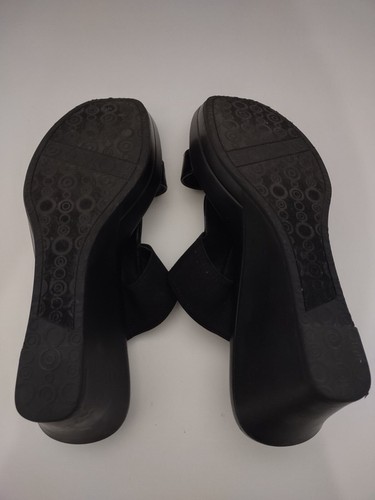 Anne Klein Women's Sport Black Patent Wedge Heel Sandal Size 7  - Picture 5 of 5