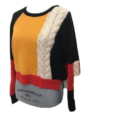 Color Block Sweater Dolman 