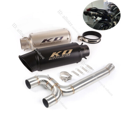 For Yamaha MT-07 FZ07 YZF R7 Front Exhaust Link Pipe Muffler Tips With DB Killer