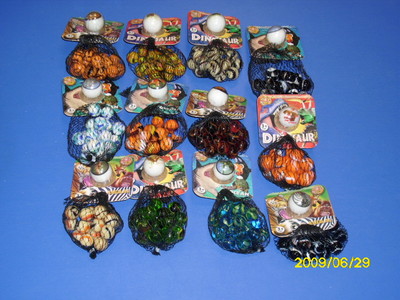 19 Murmeln im Säckchen - 18 x 16mm und 1 x 25mm große Murmel mit Tieraufdruck