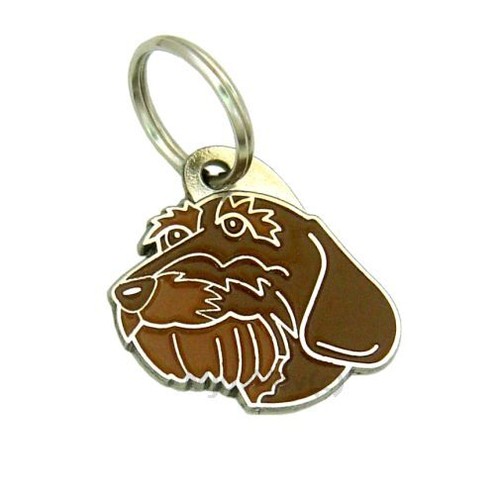 Dog name ID Tag, Dachshund wirehaired, Personalized, Engraved, Handmade, Charm - Picture 2 of 12